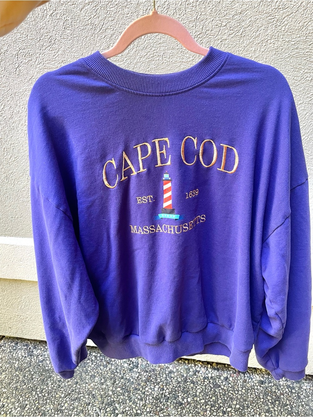 Blue Cape Cod Massachusetts lighthouse Graphic Sweatshirt